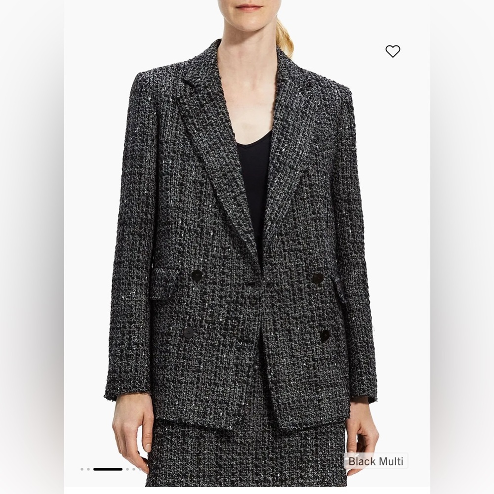Theory piazza tweed double-breasted jacket. Size 12